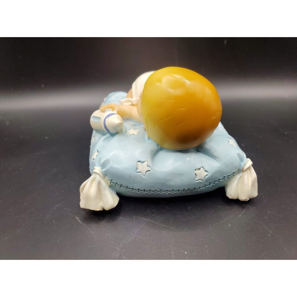 New In Box Baby Boy On Pillow Figurine By Turtle King Corporation Diaper Bottle - Picture 6 of 10
